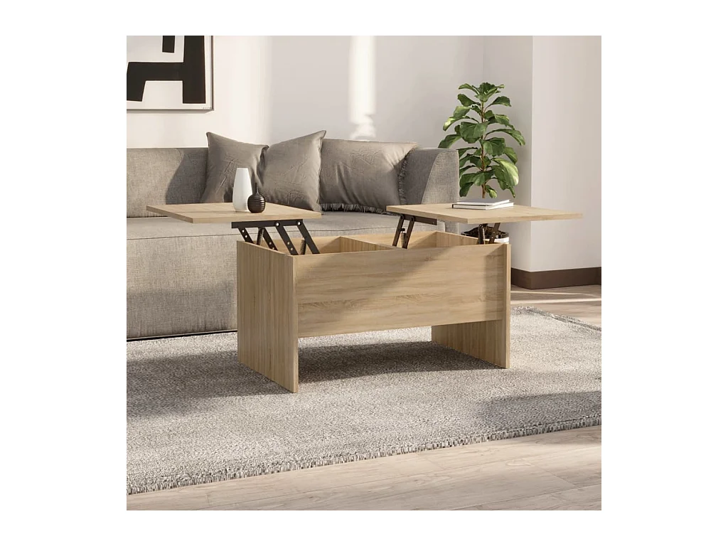 Table basse chêne sonoma 80x50x42,5 cm bois d'ingénierie