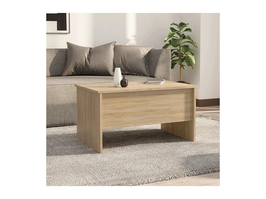 Table basse chêne sonoma 80x50x42,5 cm bois d'ingénierie
