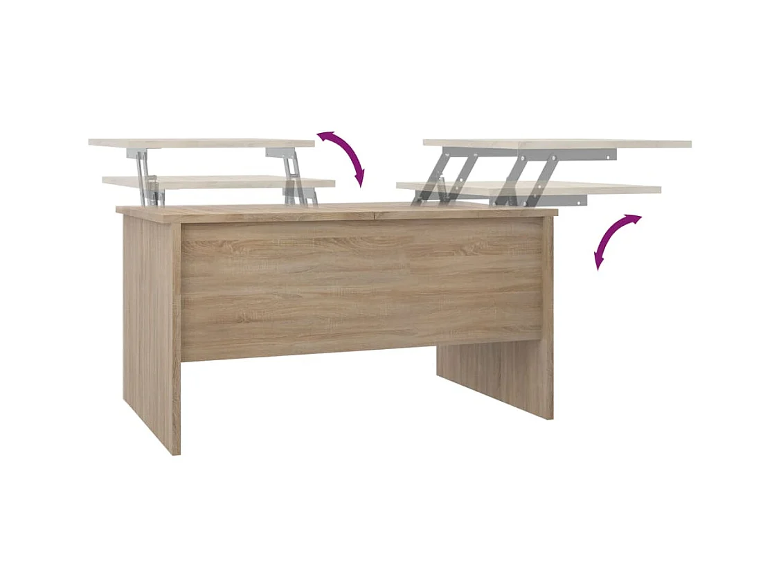 Table basse chêne sonoma 80x50x42,5 cm bois d'ingénierie