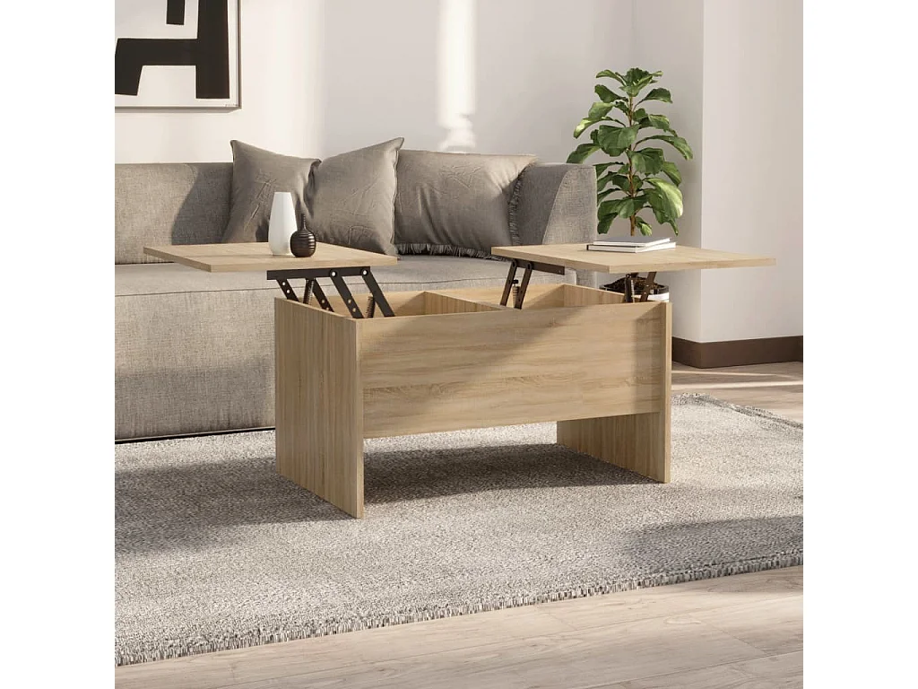 Table basse chêne sonoma 80x50x42,5 cm bois d'ingénierie