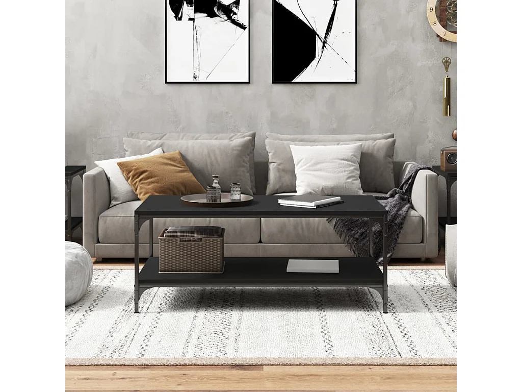 Table basse Noir 100x50x40 cm Bois d'ingénierie