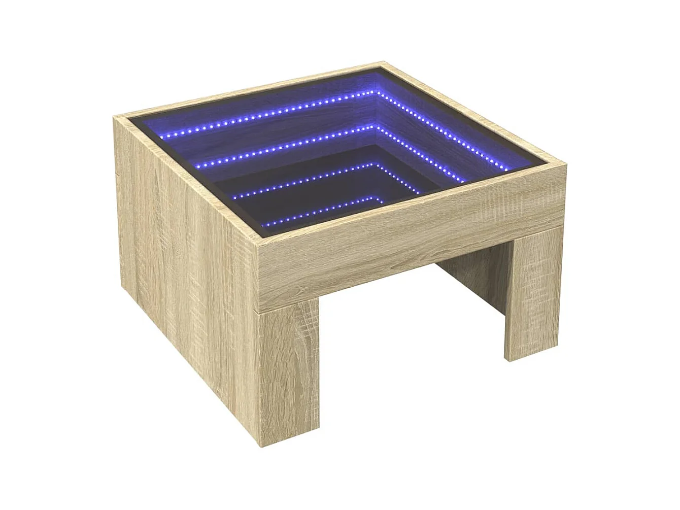 Table basse avec LED infini chêne sonoma 50x50x30 cm