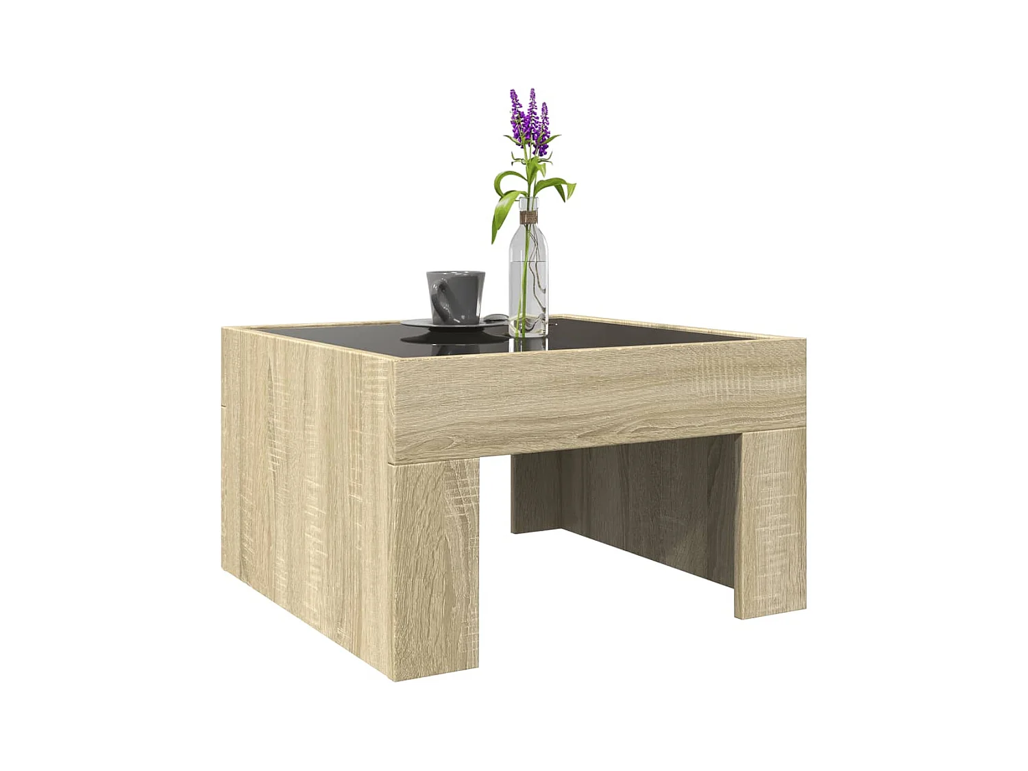 Table basse avec LED infini chêne sonoma 50x50x30 cm