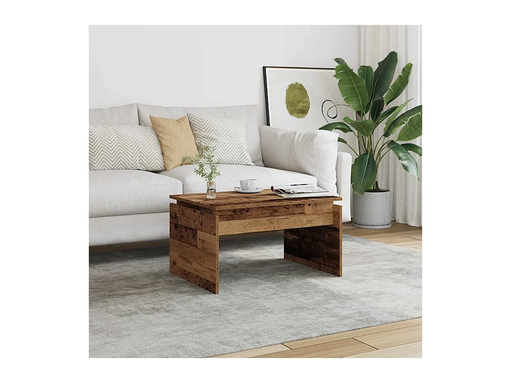 Table basse vieux bois 68x50x38 cm bois d'ingénierie