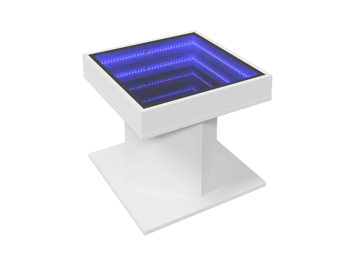 Tavolino con LED bianco 50x50x45 cm in legno ingegnerizzato