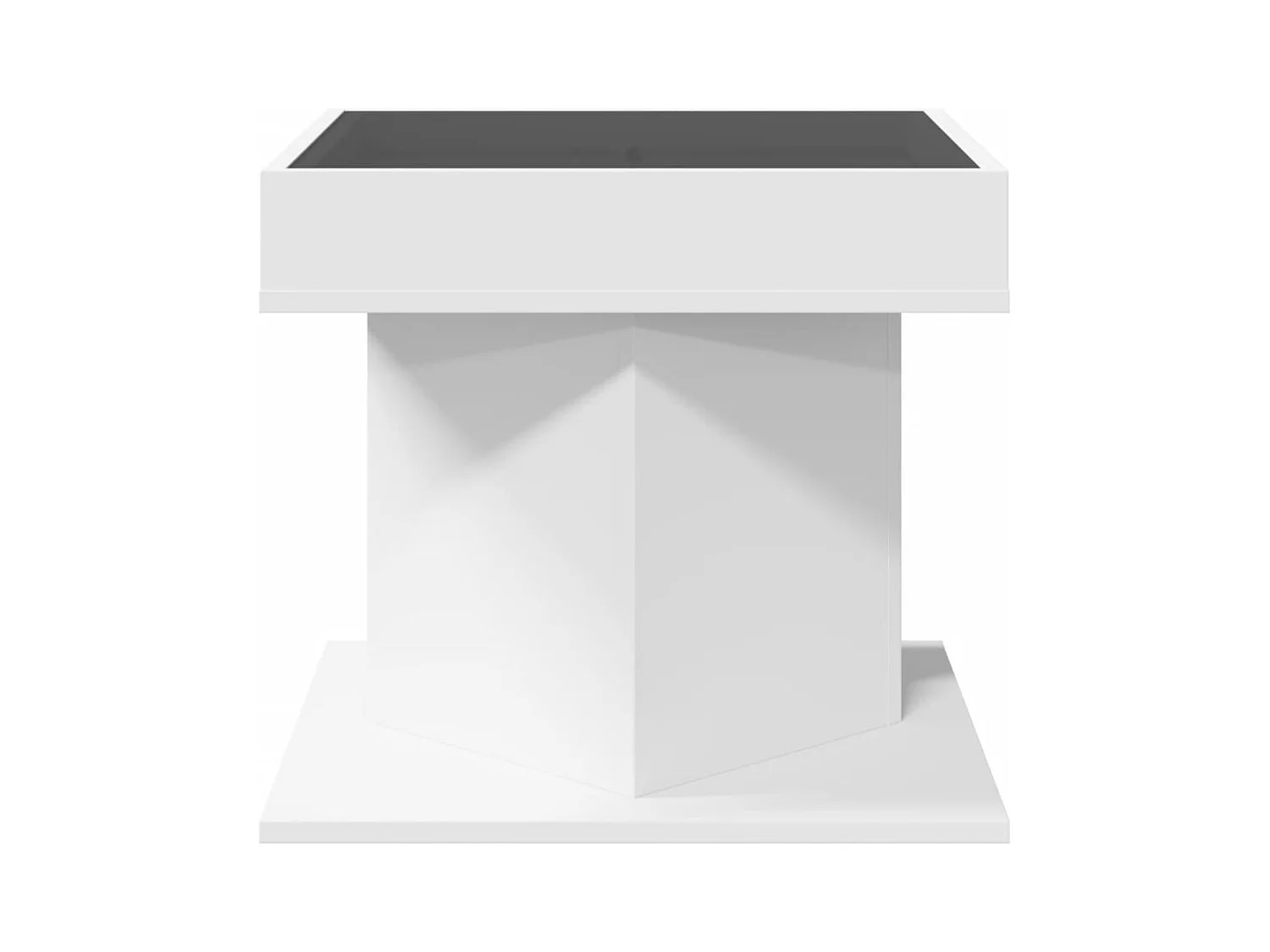 Tavolino con LED bianco 50x50x45 cm in legno ingegnerizzato