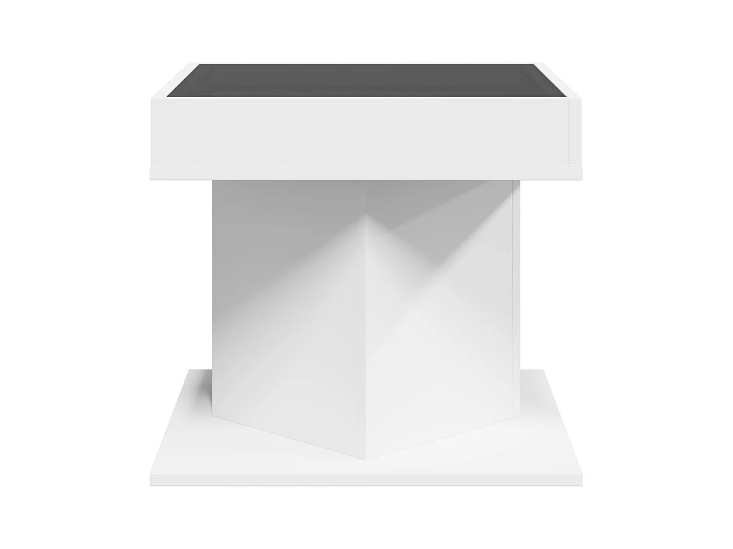 Tavolino con LED bianco 50x50x45 cm in legno ingegnerizzato