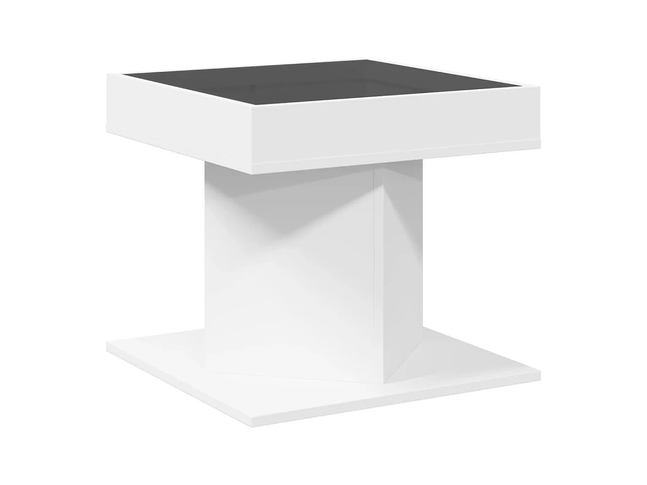 Tavolino con LED bianco 50x50x45 cm in legno ingegnerizzato