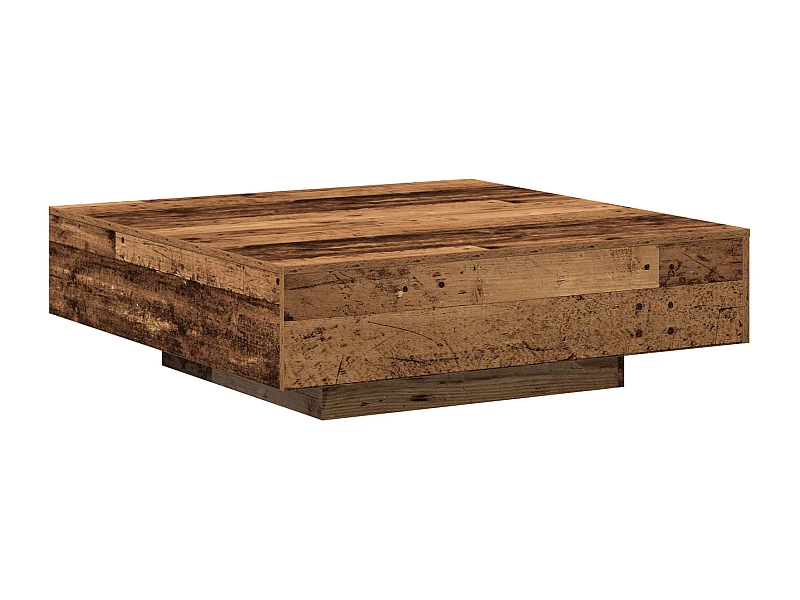 Mesa de centro de madera vieja 100x100x31 cm en madera de ingeniería