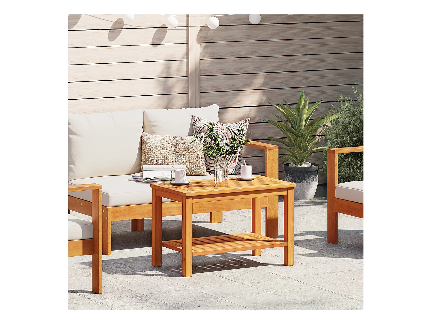 Table basse 70x40x45 cm en bois d'acacia massif