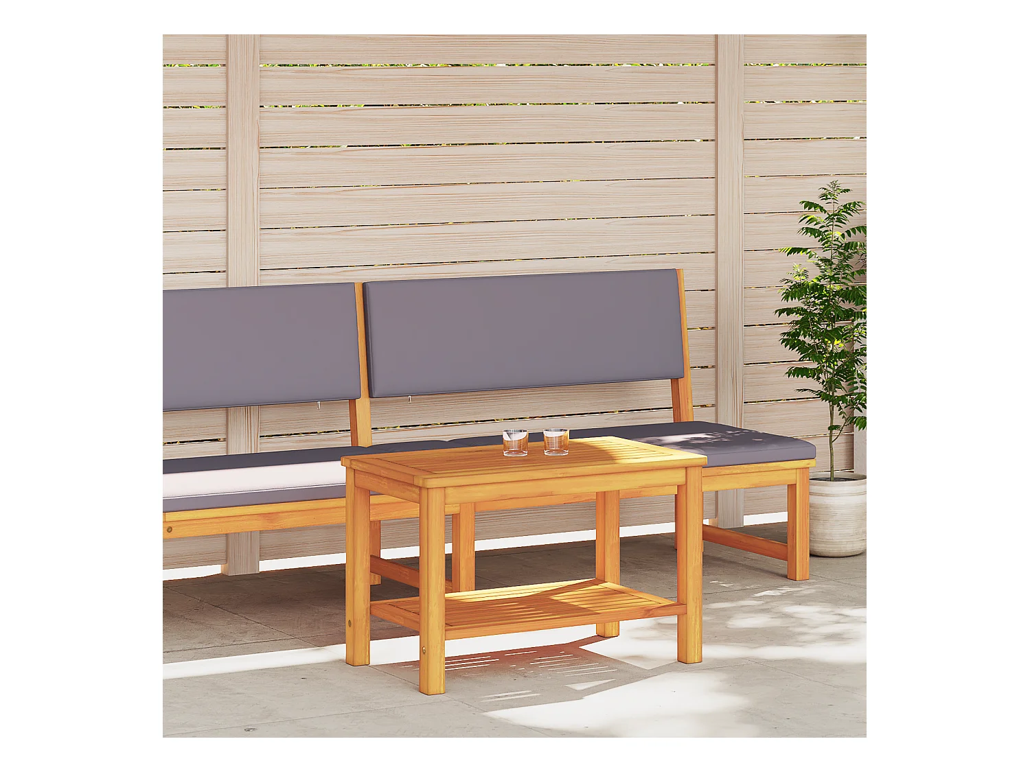 Table basse 70x40x45 cm en bois d'acacia massif