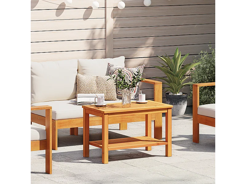 Mesa de centro 70x40x45 cm en madera maciza de acacia