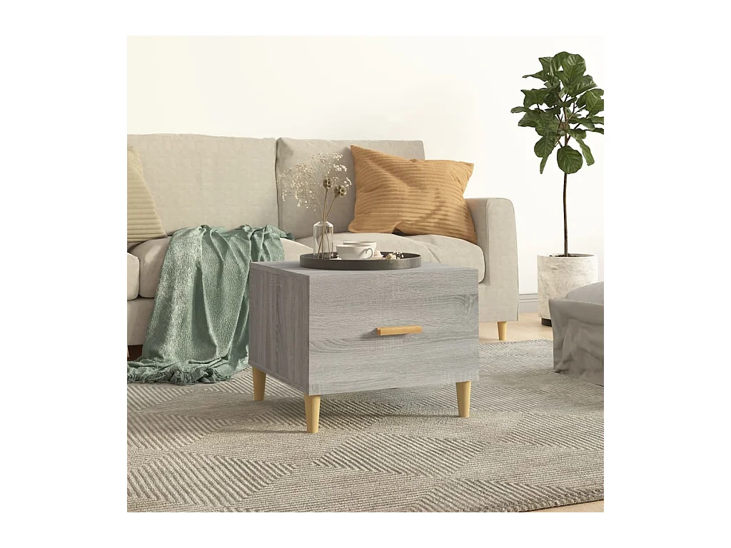 Tavolino Sonoma grigio 50x50x40 cm in legno ingegnerizzato