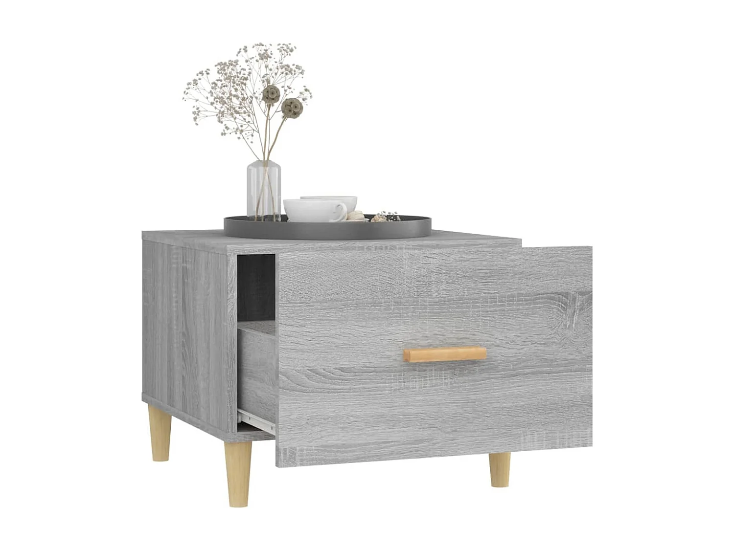 Tavolino Sonoma grigio 50x50x40 cm in legno ingegnerizzato