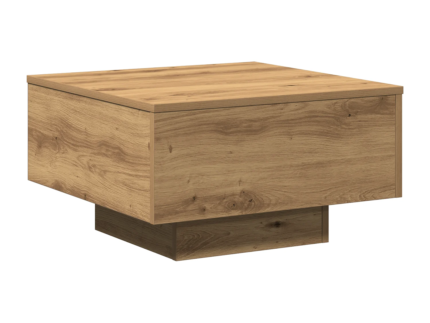 Mesa de centro artesanal de roble 55x55x31 cm Madera de ingeniería