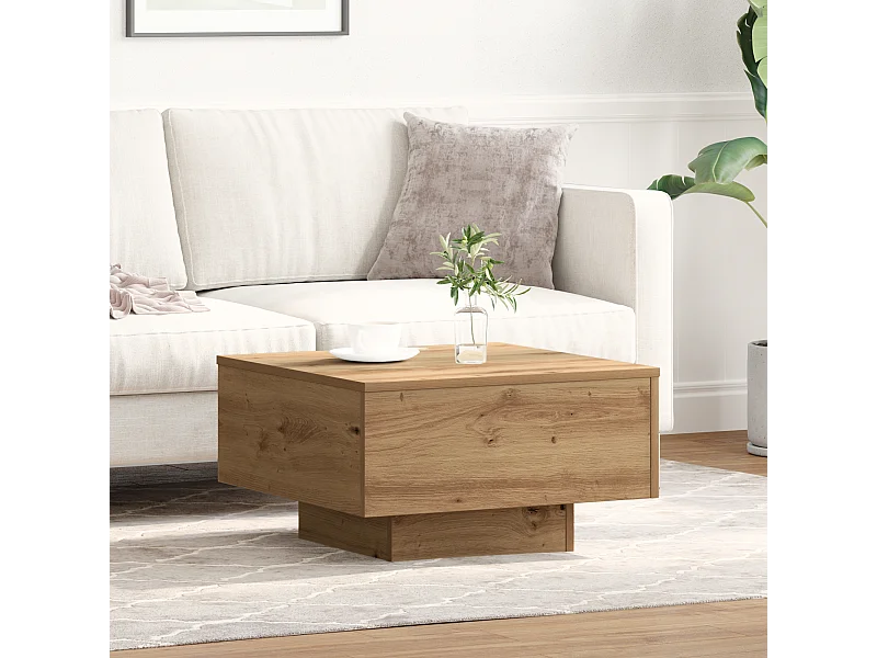 Artisan Eiken Salontafel 55x55x31 cm Bewerkt Hout