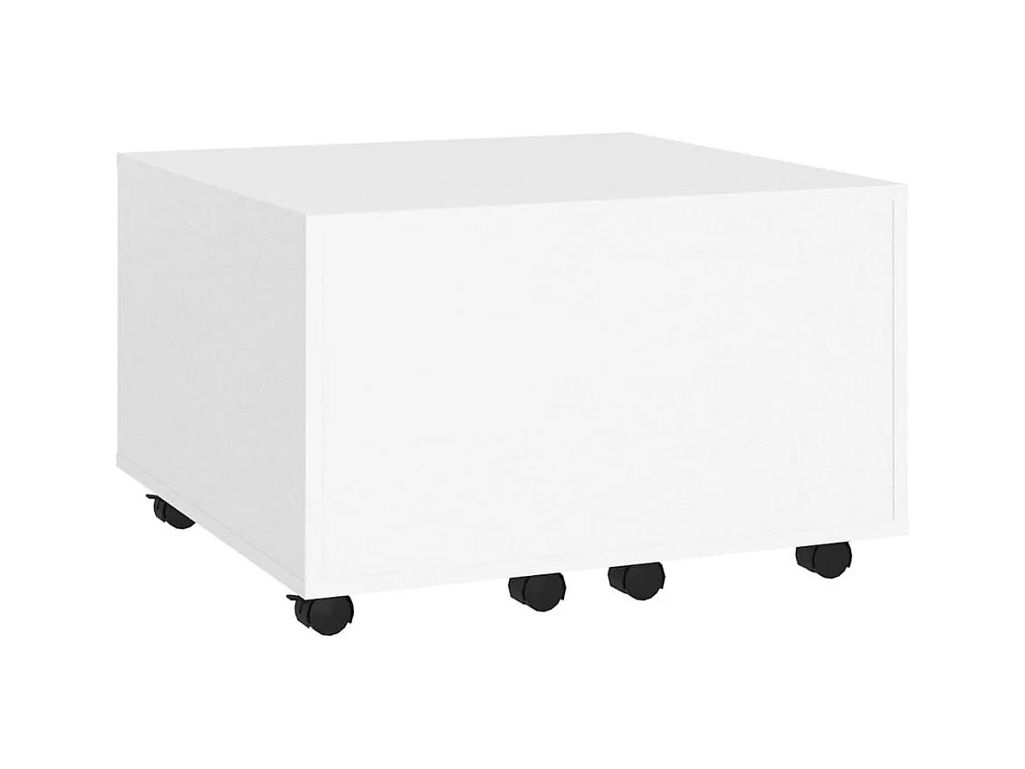 Table basse blanc 60x60x38 cm bois d'ingénierie