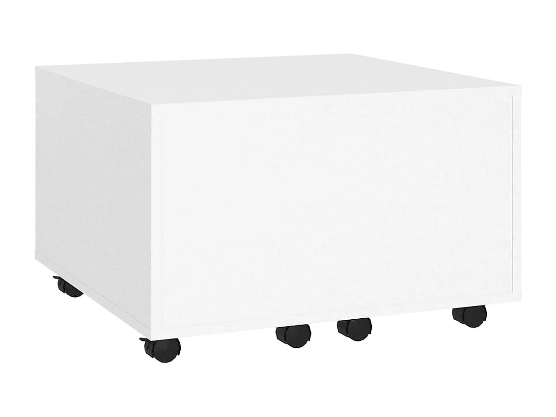 Table basse blanc 60x60x38 cm bois d'ingénierie