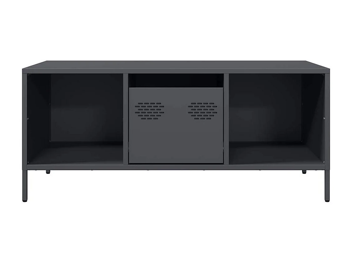 Table basse anthracite 101,5x50x43,5 cm acier laminé à froid