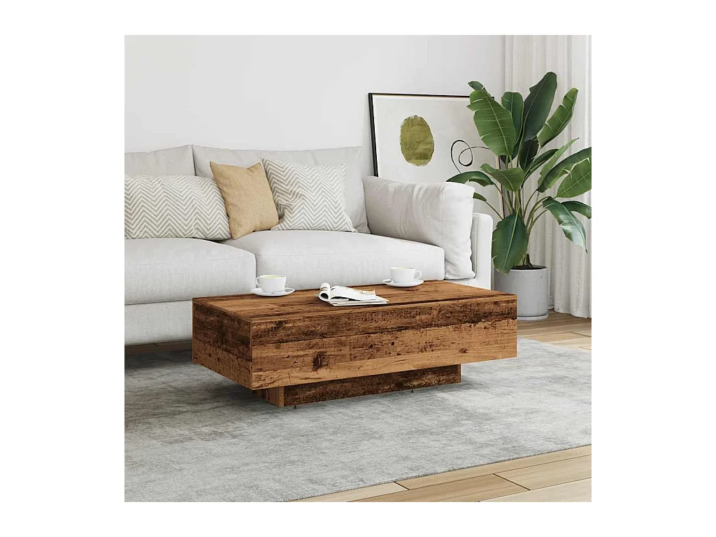 Mesa de centro madera vieja 100x49,5x31 cm madera de ingeniería