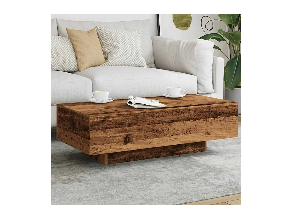 Mesa de centro madera vieja 100x49,5x31 cm madera de ingeniería