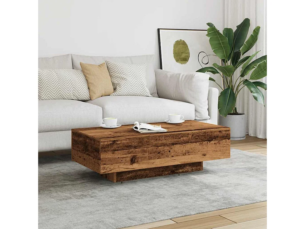 Mesa de centro madera vieja 100x49,5x31 cm madera de ingeniería