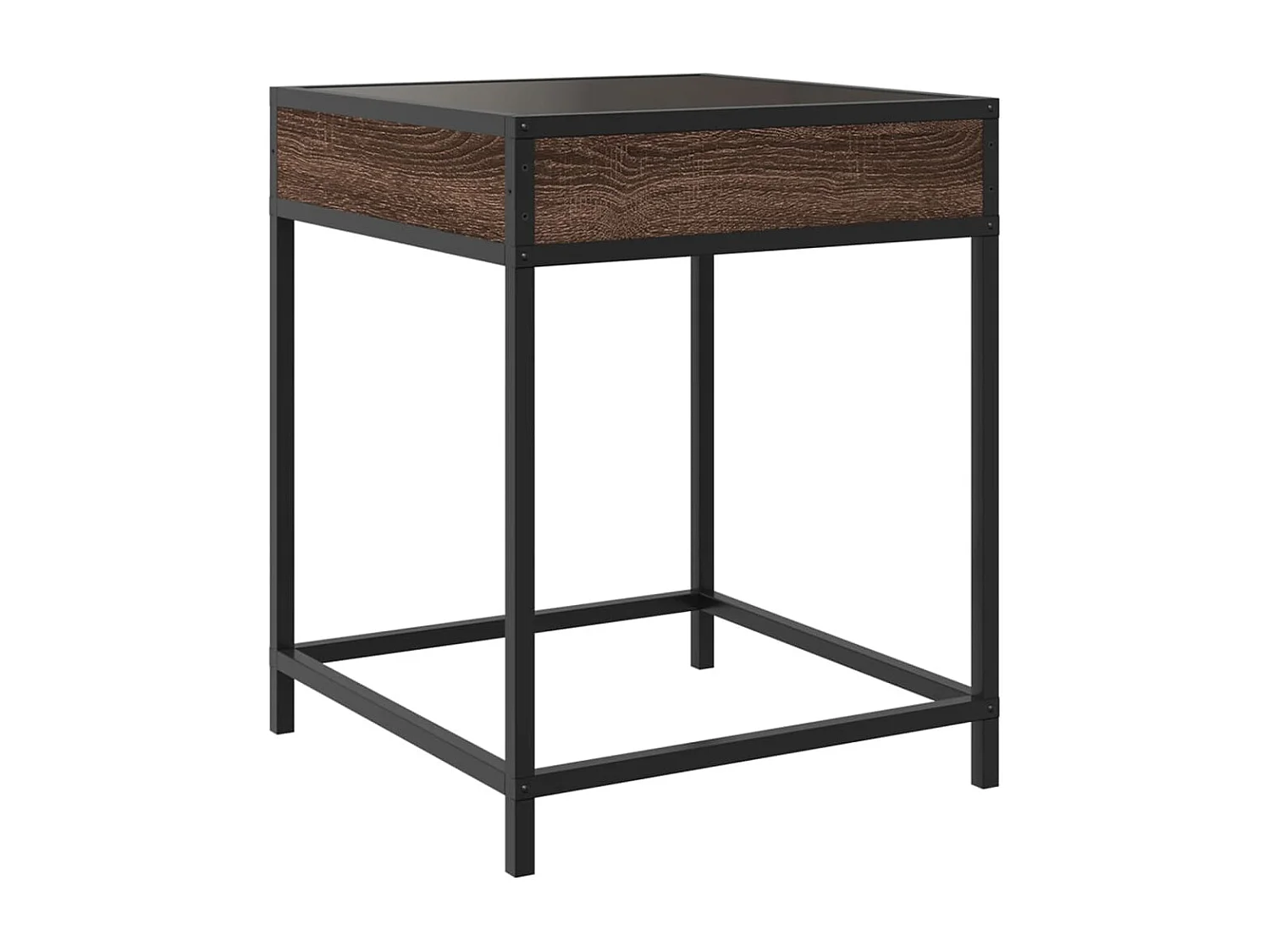 Couchtisch mit LED Infinity braune Eiche 40x40x51 cm