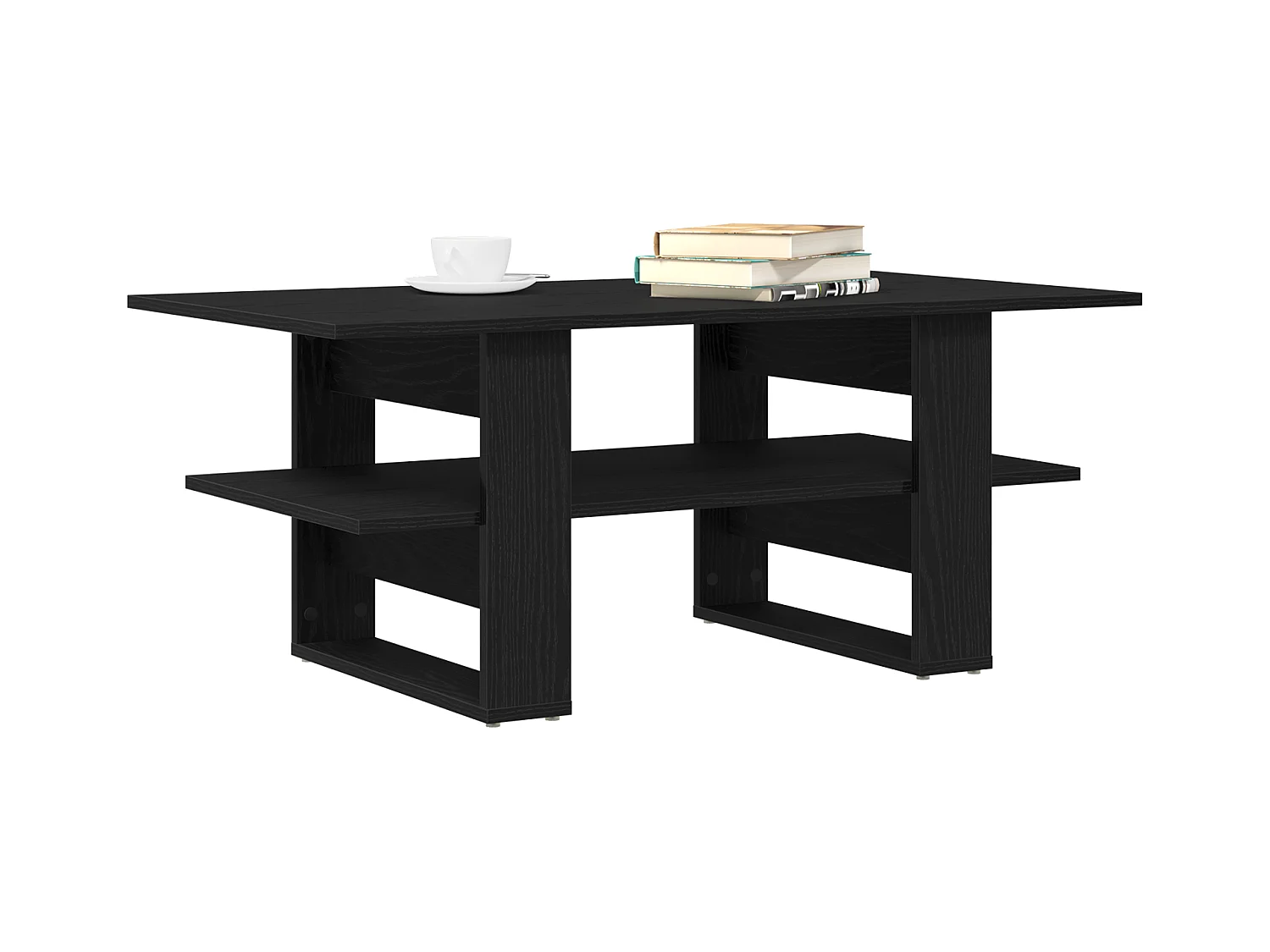 Table basse en chêne noir 102x55x42 cm en bois d'ingénierie