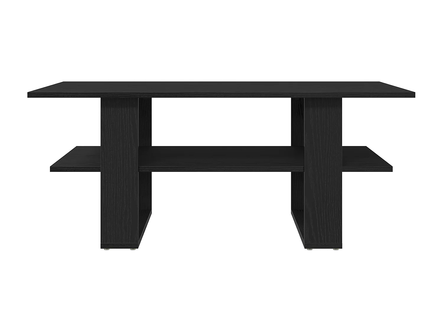 Table basse en chêne noir 102x55x42 cm en bois d'ingénierie