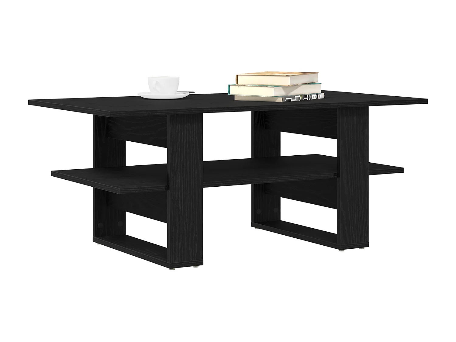 Table basse en chêne noir 102x55x42 cm en bois d'ingénierie