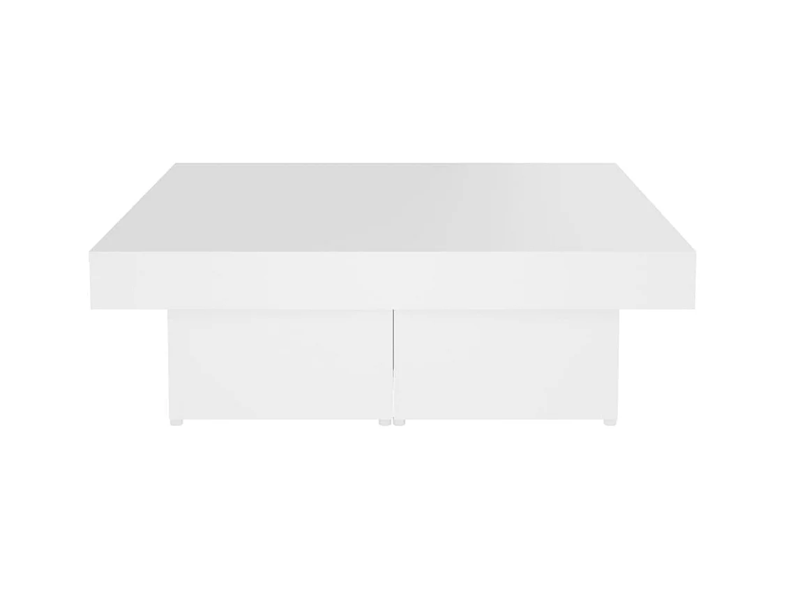 Mesa de centro blanca 90x90x28 cm madera de ingeniería