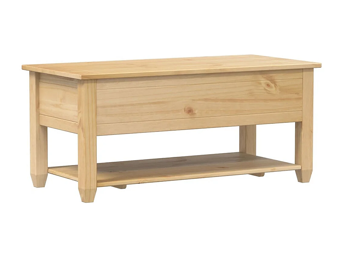 Table basse avec tiroirs Corona 100x48x45 cm bois de pin massif
