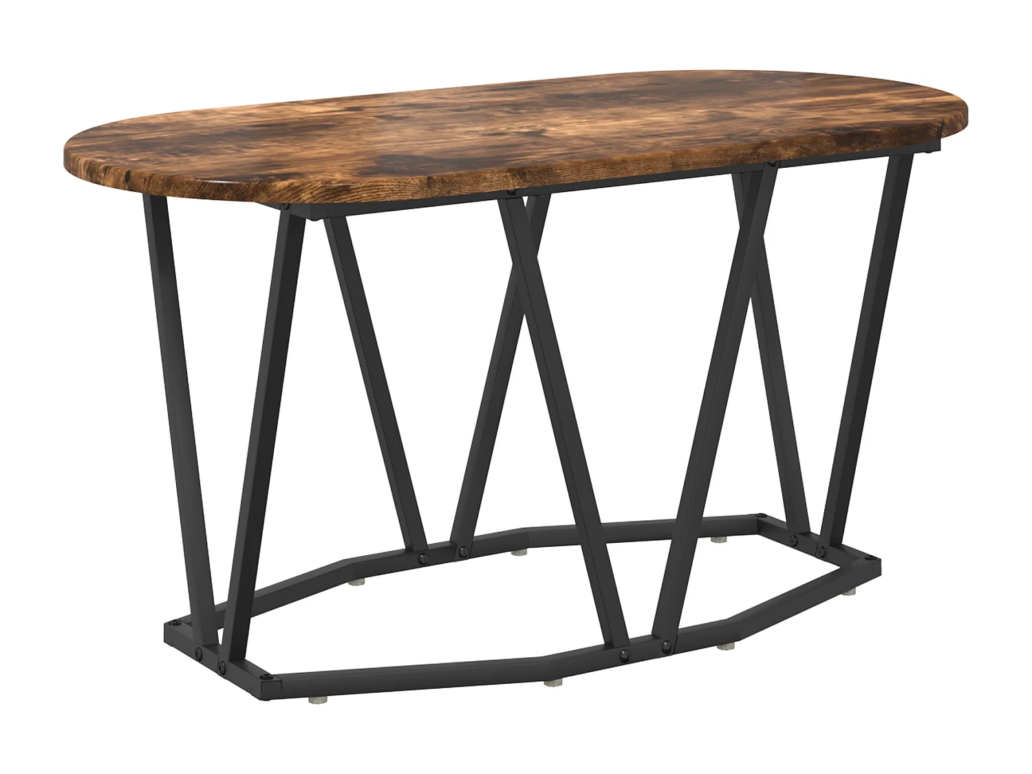 Table basse en chêne fumé 80x40x40,5 cm en bois composite et métal