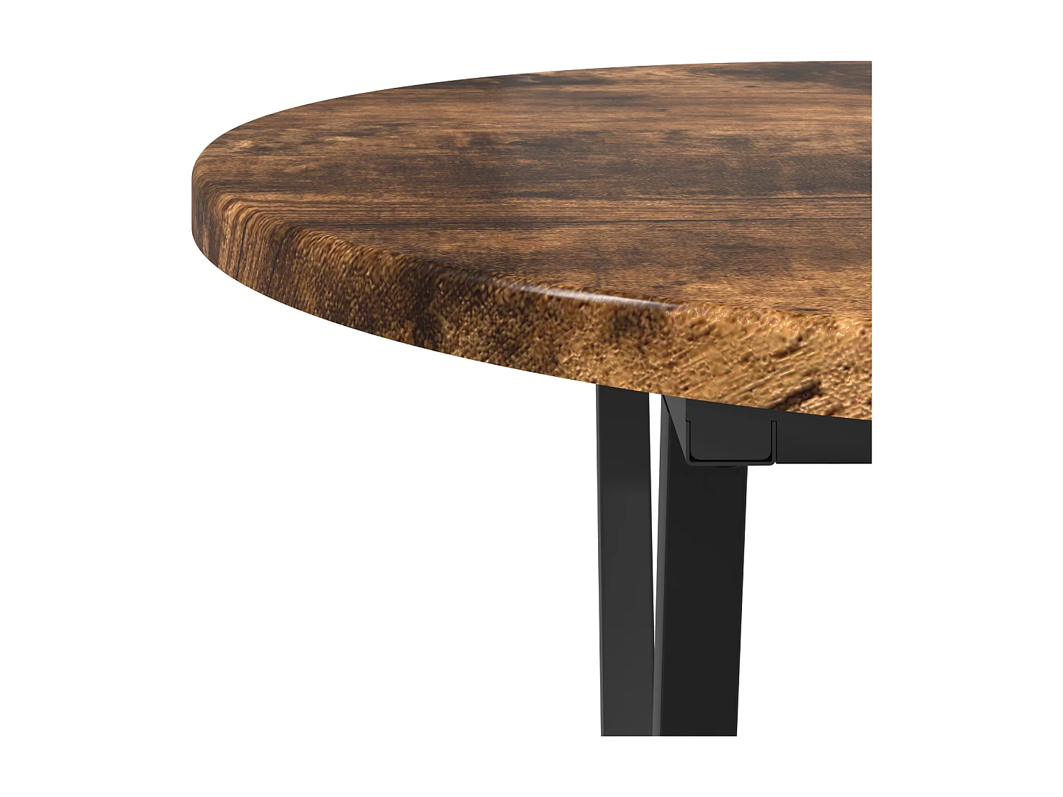 Table basse en chêne fumé 80x40x40,5 cm en bois composite et métal