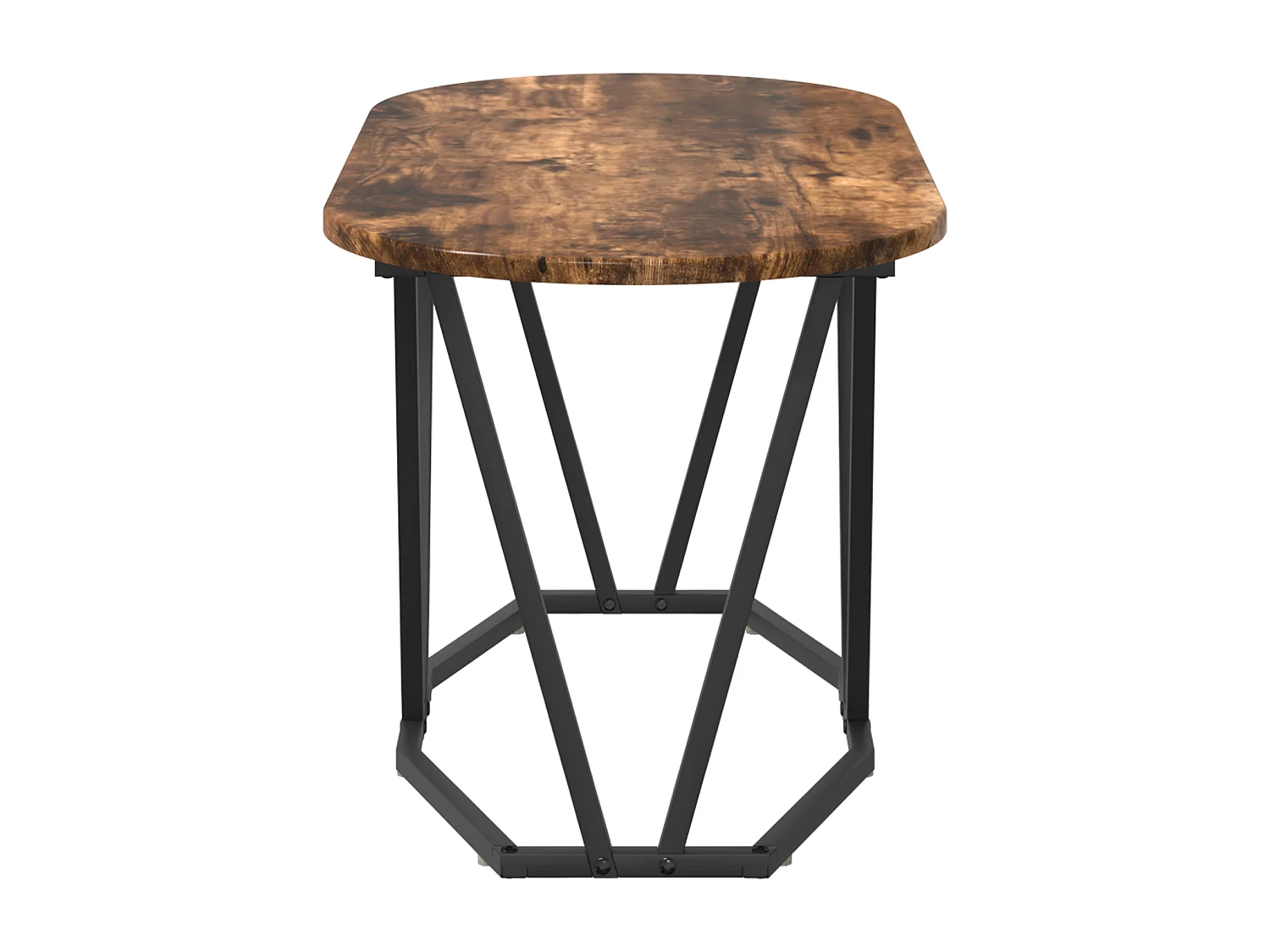 Table basse en chêne fumé 80x40x40,5 cm en bois composite et métal