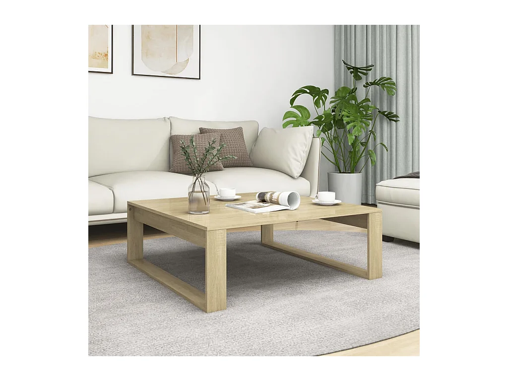 Table basse Chêne sonoma 100x100x35 cm Bois d'ingénierie