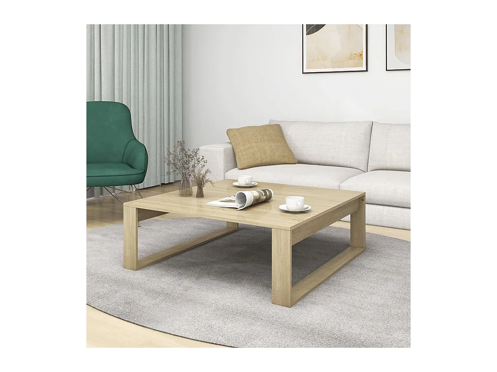 Table basse Chêne sonoma 100x100x35 cm Bois d'ingénierie