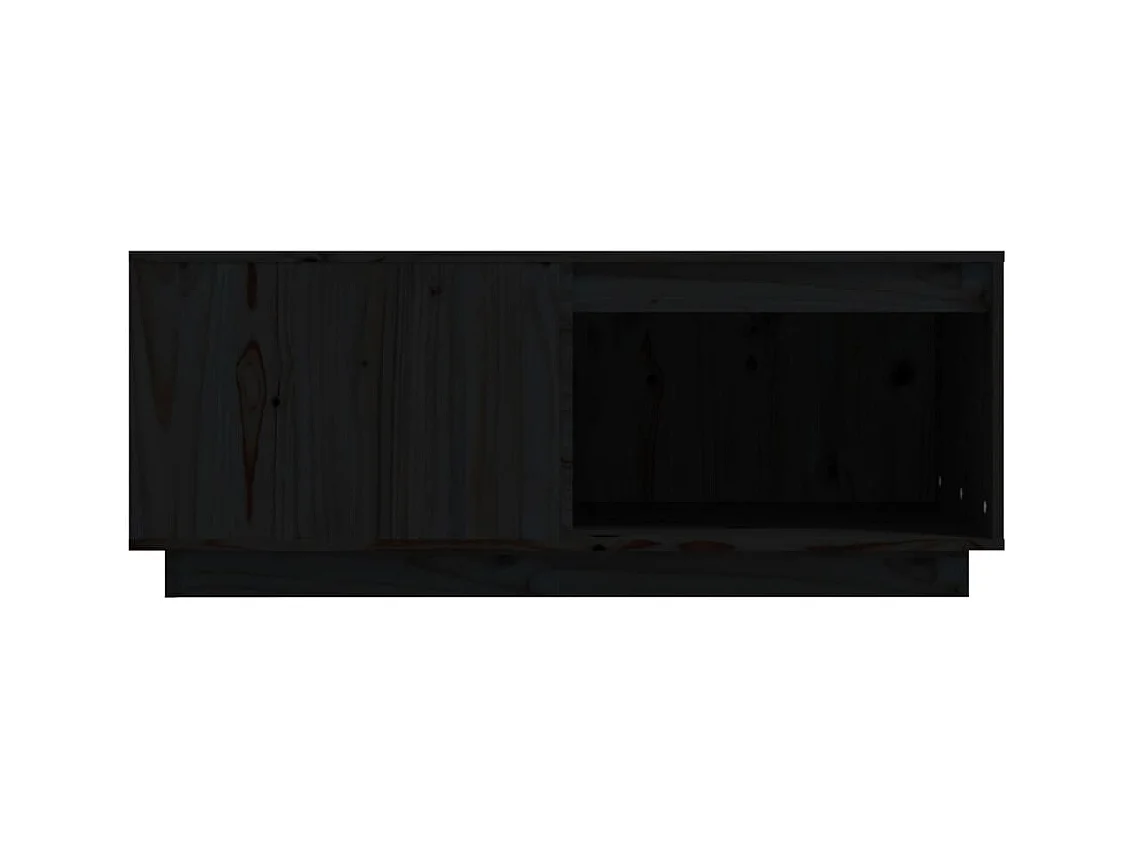 Table basse Noir 100x101x40,5 cm Bois massif de pin