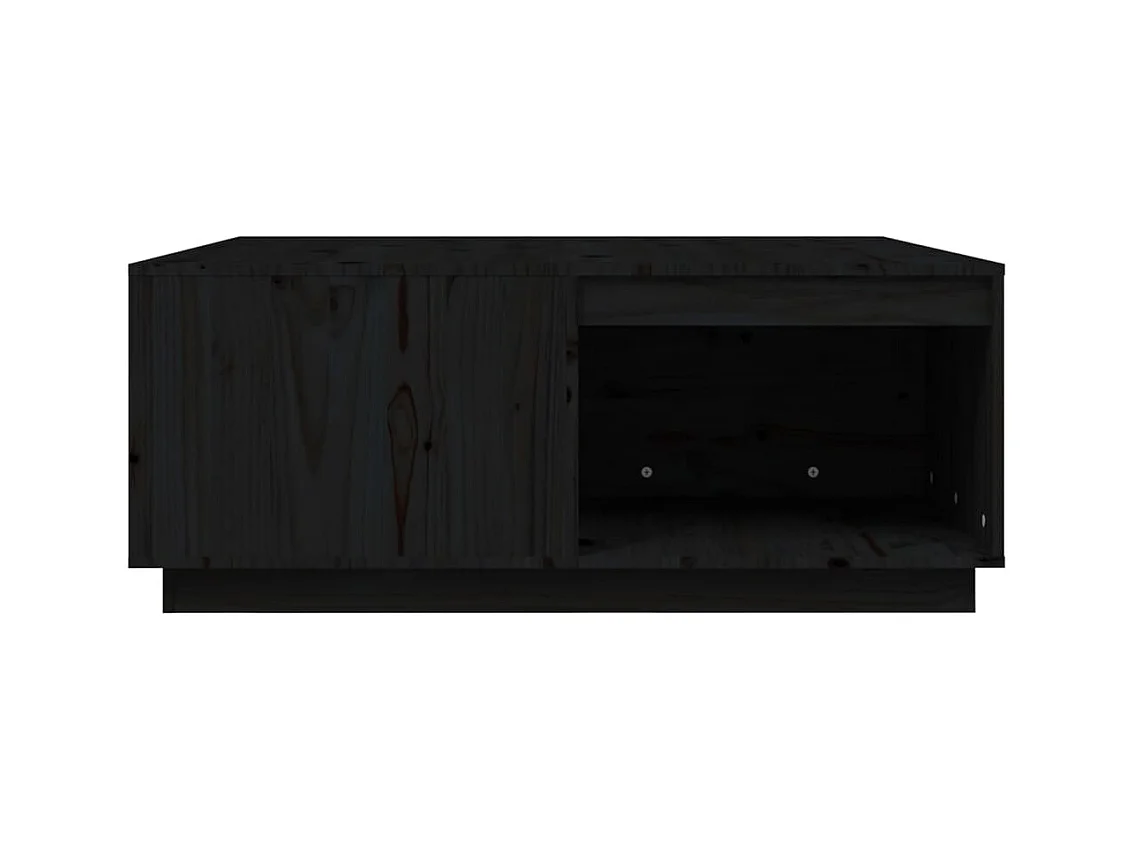 Table basse Noir 100x101x40,5 cm Bois massif de pin