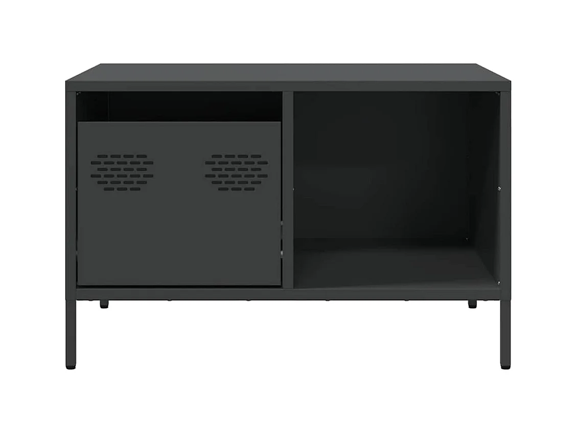 Table basse noir 68,5x50x43,5 cm acier laminé à froid