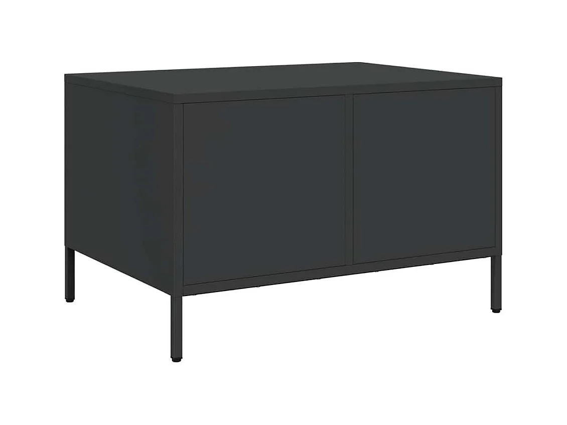 Table basse noir 68,5x50x43,5 cm acier laminé à froid