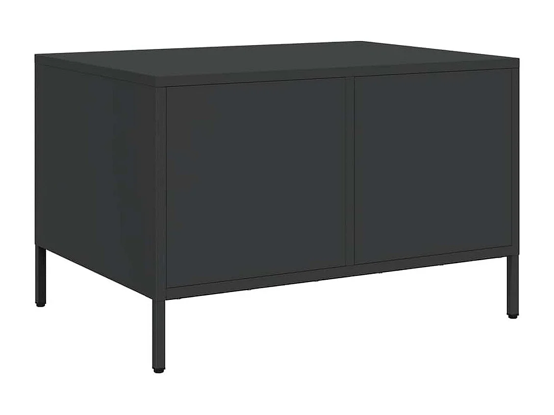 Table basse noir 68,5x50x43,5 cm acier laminé à froid