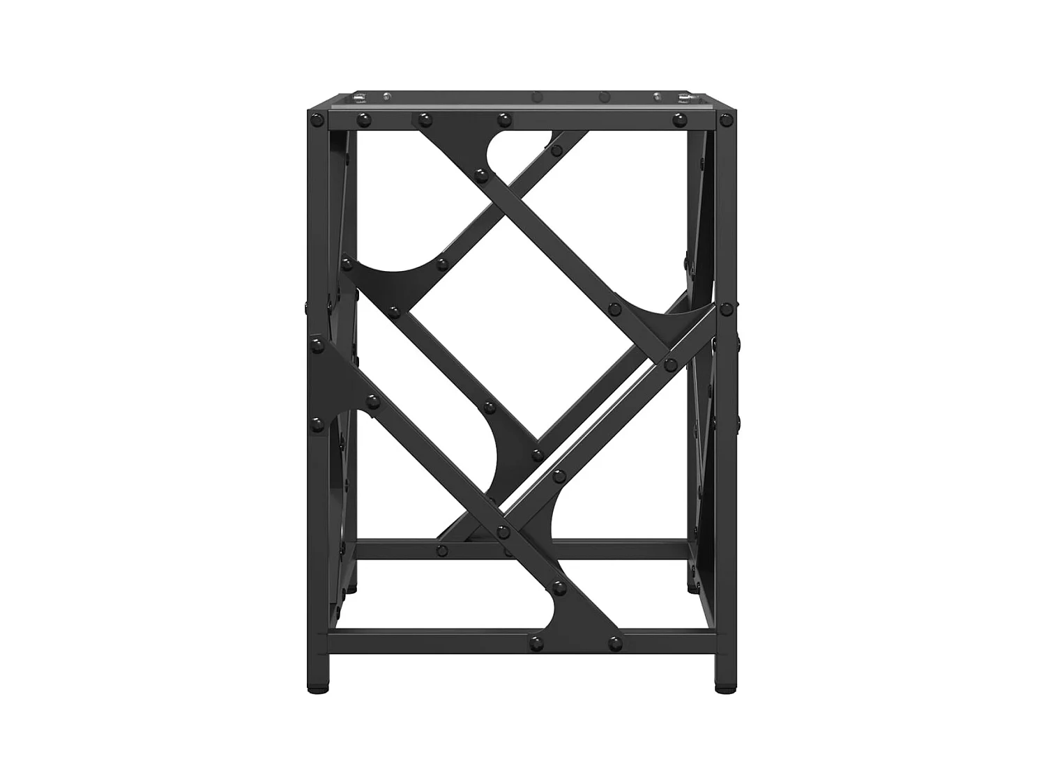 Tavolino con piano in vetro trasparente 30x30x41 cm in acciaio