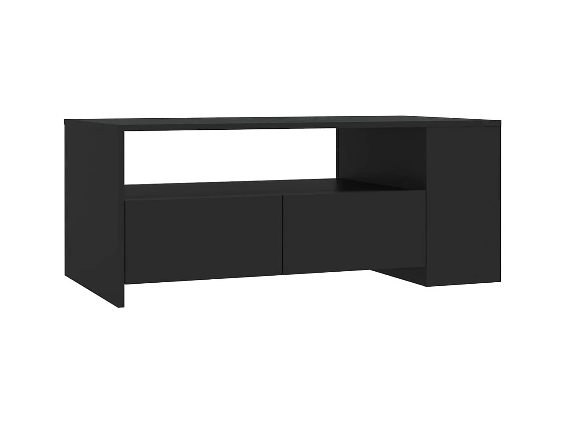 Schwarzer Couchtisch 102x55x42 cm Holzwerkstoff