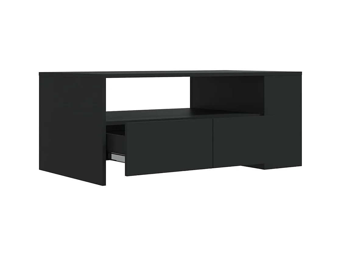 Schwarzer Couchtisch 102x55x42 cm Holzwerkstoff