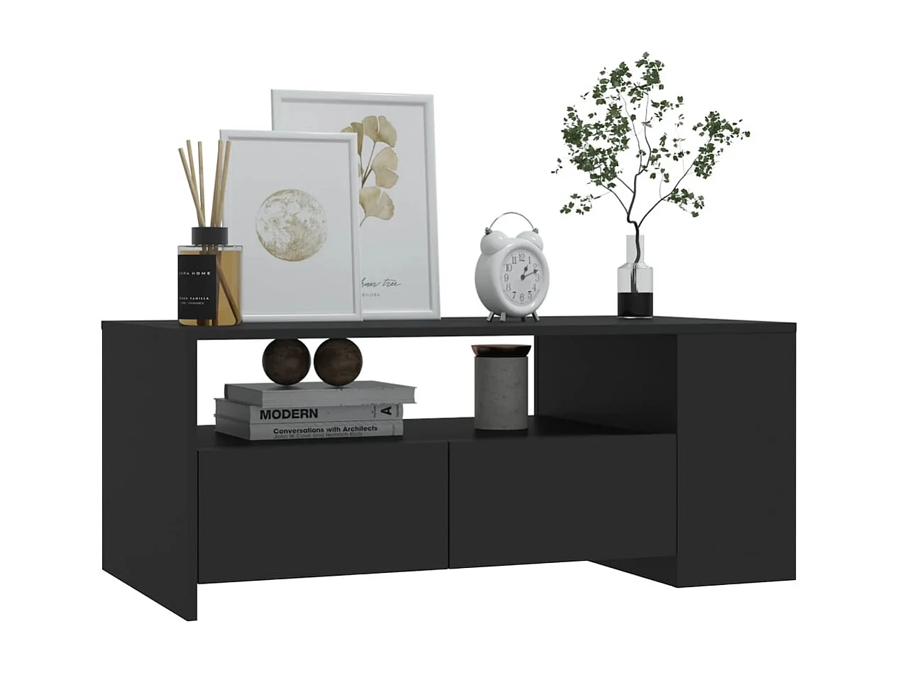 Table basse noir 102x55x42 cm bois d'ingénierie