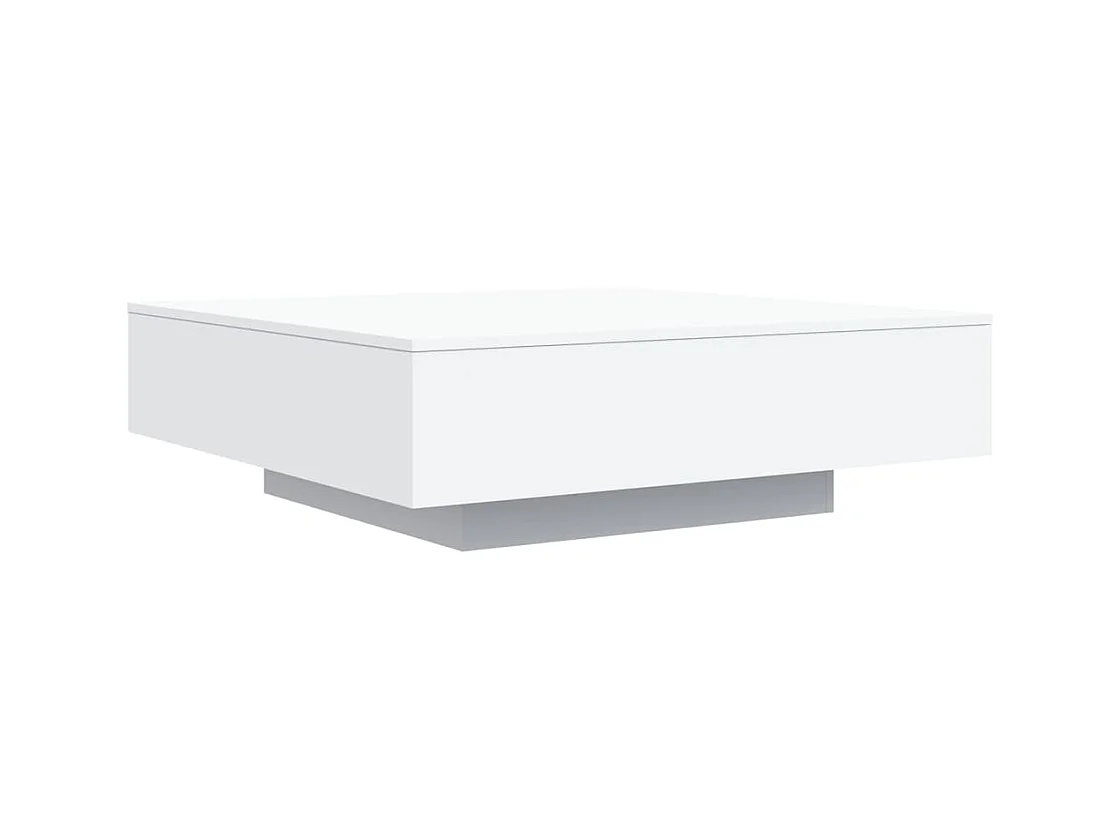 Table basse avec lumières LED blanc 100x100x31 cm