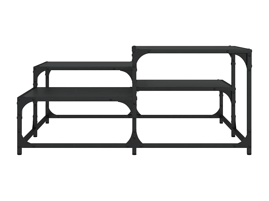 Mesa de centro negra 87,5x87,5x40 cm madera de ingeniería