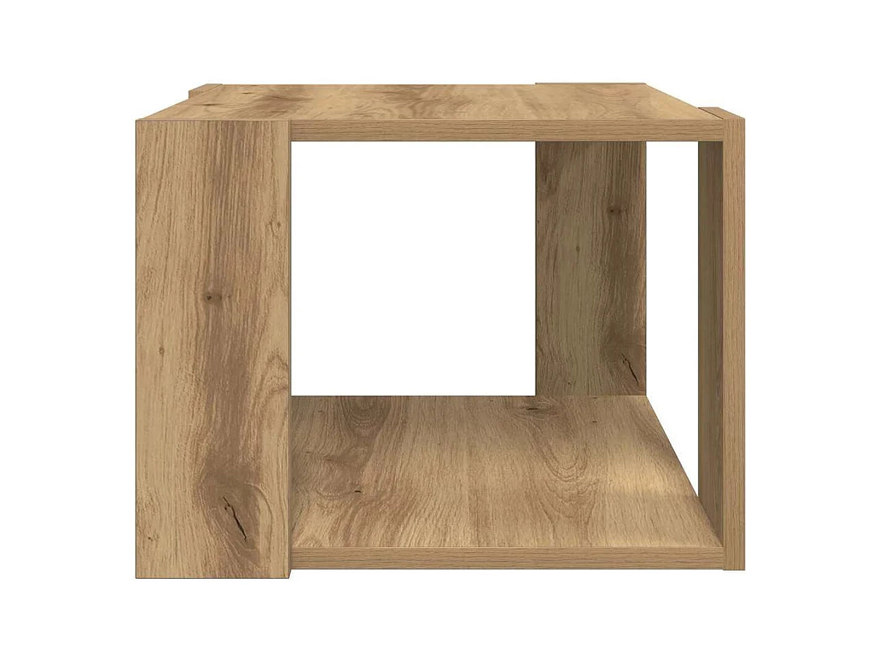 Table basse chêne artisanal 40x40x30 cm bois d'ingénierie