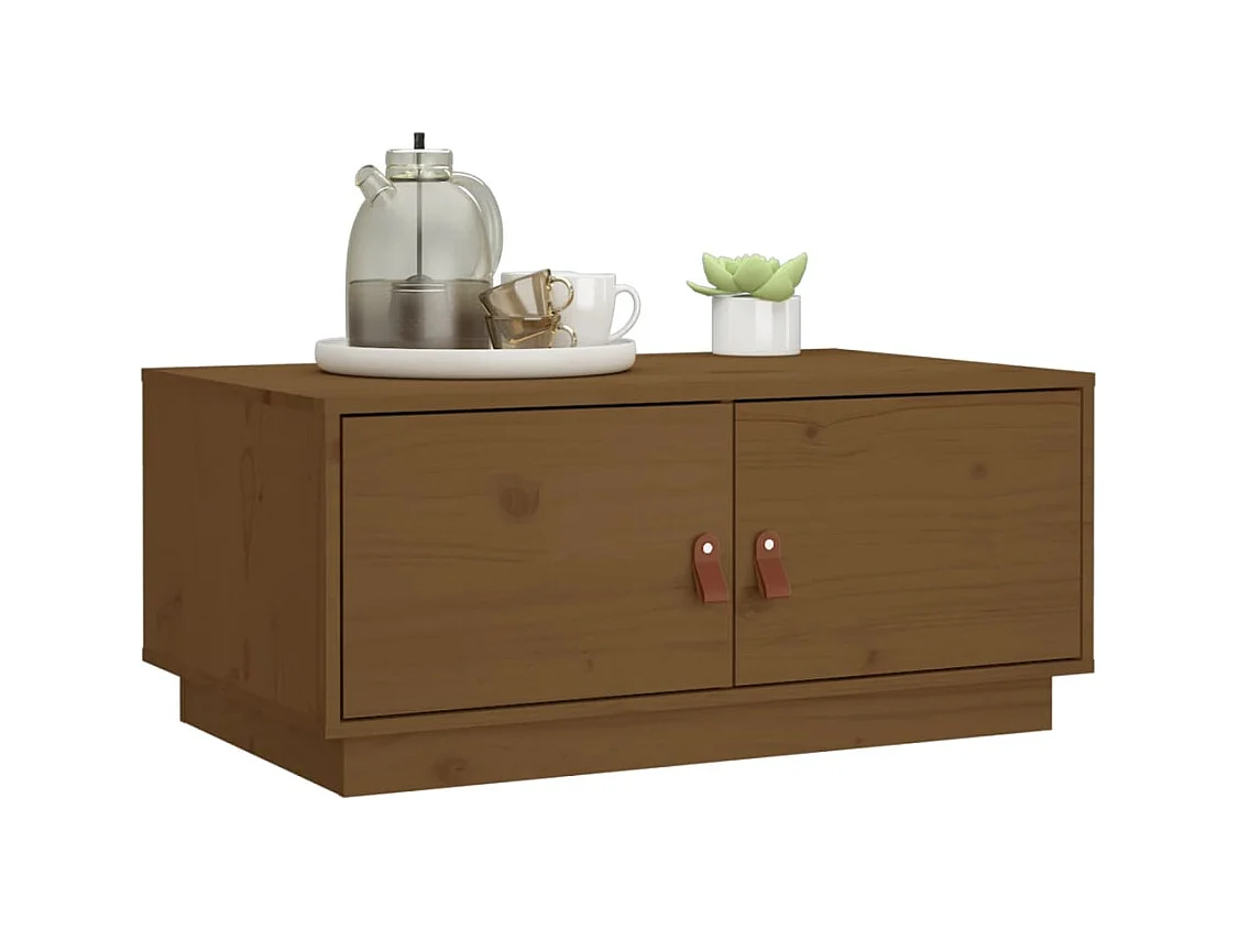 Table basse Marron miel 80x50x35 cm Bois massif de pin